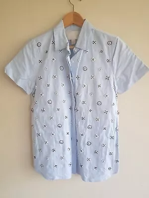 J.Crew Size 4 Light Blue Short Sleeve Shirt Beaded  • $35