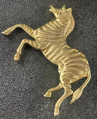 KIM Signed Large 2.8” Zebra Vintage Brooch Pin • $4.99