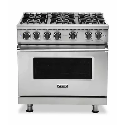 Viking 36 Inch Freestanding Professional Gas Range 6 Burners NEW VGR5366BSS • $7599