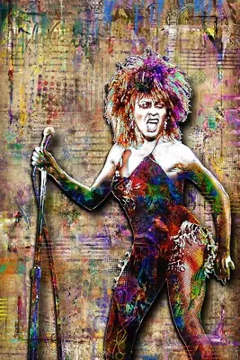 Tina Turner 12x18in Poster Tina Turner Pop Art Tribute  12x18i Free Shipping US • $22.99