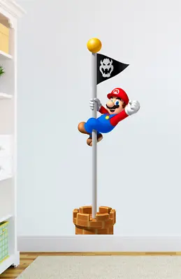 £21.99 • Buy Super Mario Flagpole Wall Stickers Kids Bedroom Wall 
