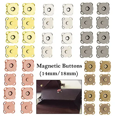 14/18mm Magnetic Snap Clasp Fasteners Buttons For Handbags Leathercraft Bags • £20.19