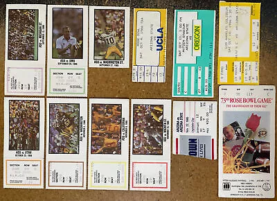 ASU Sun Devil Football Ticket Stubs - 1986 Full Season W/Rose Bowl (12 Stubs) • $79.99