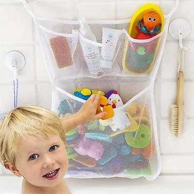 £8.18 • Buy Kids Baby Bath Toy Tidy Organiser Mesh Net Large Storage Bag Holder Bathroom UK