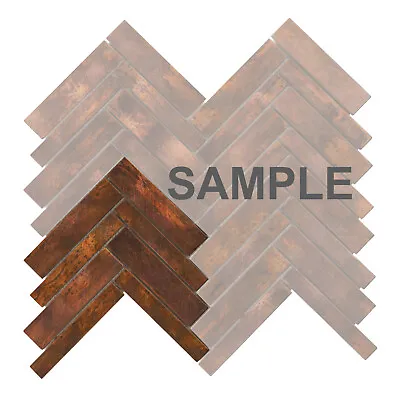 $3.99 • Buy Antique Copper Color Metallic Metal Herringbone Mosaic Tile Kitchen Backsplash