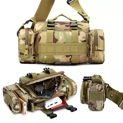 Men's Canvas Tactical Sling Bag Shoulder Bag Sport Travel Duffle Handbag Luggage • $18.89