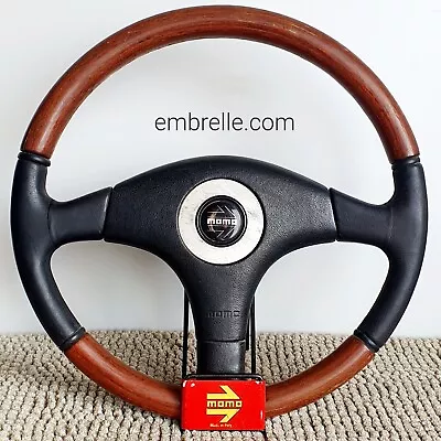 MOMO Wooden Steering Wheel Made In Italy RARE HONDA BMW Mercedes W201 W124 • $229.99