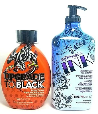 Ed Hardy UPGRADE TO BLACK Tanning Lotion + INK MOISTURIZER Gift Set • $46.99