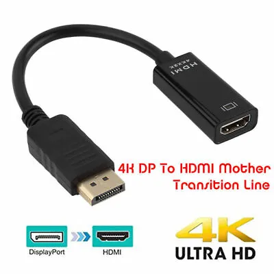 4K Display Port DP To HDMI Female Cable Adapter Converter DisplayPort For HD TV • £2.99