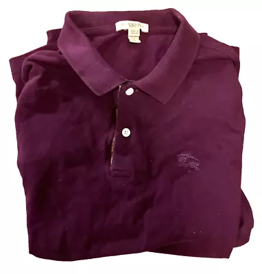 Burberry Shirt For Men Polo Red Logo Size LG Your Can Make This Work On You $_$ • $161.73