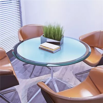 $73.80 • Buy 28  Round Clear Tempered Glass Table Top 1/2  Inch Thick Beveled Polished Edge