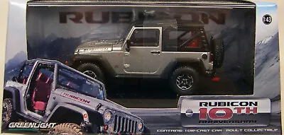 Silver 2013 Jeep Rubicon Greenlight 1:43 Scale Diecast Metal Model Jeep • $9.99