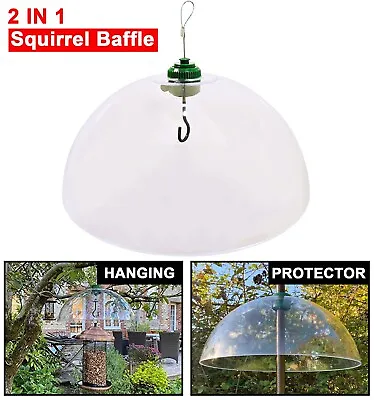 £14.45 • Buy Universal Squirrel Baffle Clear Dome Bird Feeder Protection Hanging Guard Proof