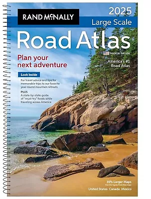 Rand McNally Road Atlas Large Scale 2025: USA Canada Mexico (Spiral Bound) • $34.99