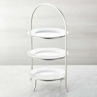 3 Tier Stainless Steel Serving Plate Stand Frame High Tea Desserts Pizza Stand  • $69.95