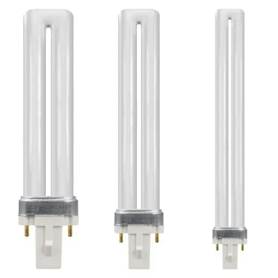 2 X Compact Fluorescent Light Bulb 7W 9W 11W G23 2 Pin Single Turn S Type • £8.19