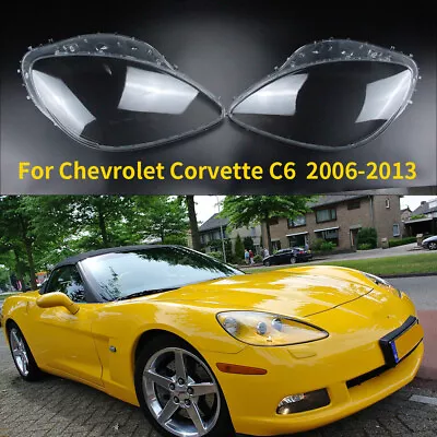Fits Chevrolet Corvette C6 05-13 Pair Of Headlight Headlamp Clear Lens Lampshade • $65.99
