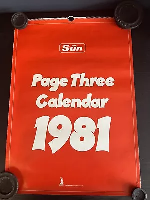 The Sun Vintage Page 3 Girls Calendar 1981 Poster Glamour VGC • £15