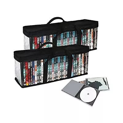 DVD Storage Bag Portable CD Storage Case Media Storage Box For Set Of 2 • $24.38