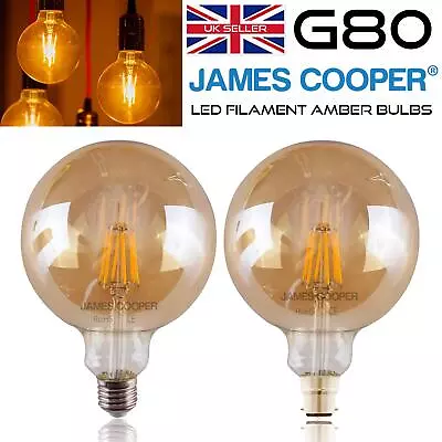 LED G80 Retro Vintage Edison Antique Amber Warm Filament Light Bulb B22 E27 240V • £3.49