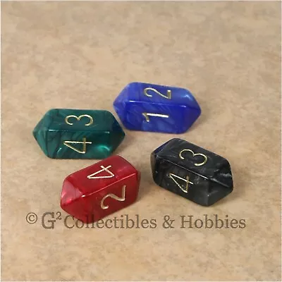 NEW 4 Crystal Caste D4 Pearl Dice Set D&D Game RPG Barrel Four Sided - 4 Colors • $9.99