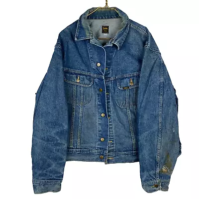 Vintage Lee Denim Jean Jacket 54 Blue Made In Canada 90s • $38.24