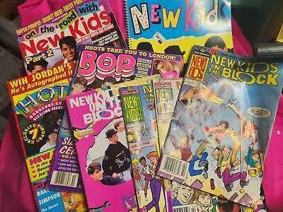 Vintage New Kids On The Block Bop Magazine Posters Comics Lot Of 8 • $60