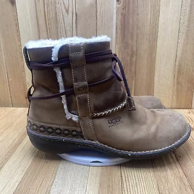 UGG Boots Women Size 11/ UK 9.5 Cove Style Fleece Sheepskin Shearling Tan 2096 • $42