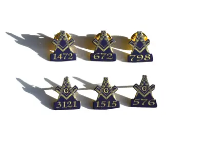 X6 MASONIC LAPEL PIN BADGE / TIE PIN GIFT PERSONALISED WITH ANY LODGE NUMBER • £11.99