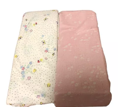 2 Pack Butterfly Garden Cot Bed Fitted Sheets 140 X 70 Cotton Jersey Toddler  • £12.99