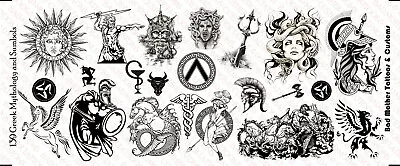 $8 • Buy 1/6 Scale Custom Tattoos For Action Figures: Greek Mythology Waterslide Decals