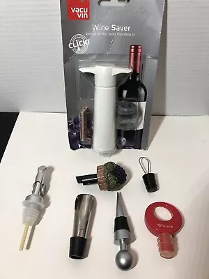 Vacu Vin Wine Saver Pump With 1 Stopper White + Various Wine Stoppers/ Pourers • £9.64