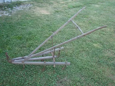 Antique WOODEN Walk Behind Horse Drawn Garden Farm Cultivator GARDEN YARD ART • $35