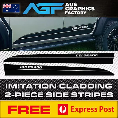 Imitation Cladding Decal Kit FOR Holden Colorado Side Stripes Stickers 2012-2021 • $89