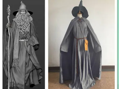 Lord Of The Rings Gandalf Wizard Halloween Cosplay Costume Mens Fancy Outfit • £59.99
