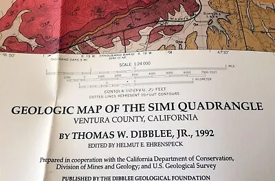 HTF Dibblee Geologic Map DF-39 SIMI Quad 1992 - Ventura County • $46