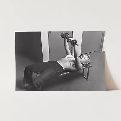 Marilyn Monroe Exercising And Lifting Weights At The Gym Wall Art Poster Print • $34