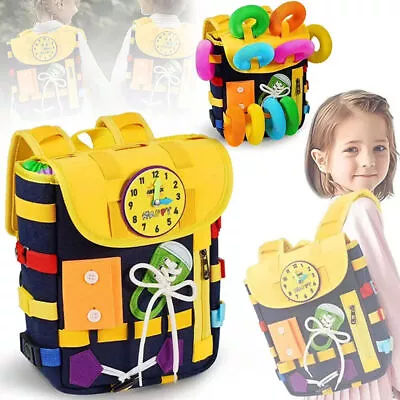 Kids Busy Board Backpack With Buckles Creative Educational Toddlers Cognitive • $25.55