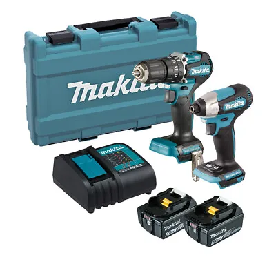 Makita DLX2414ST 18V Brushless Combi Drill & Impact Driver Kit 2 X 5Ah Battery  • £239.99