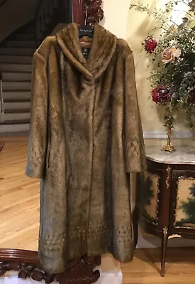 Faux Fur Mink Coat Size 2X BROWN Fully Line • $130