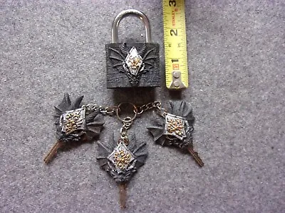 2 Metal Dragon Mini Padlocks Working With 3 Matching Dragon Keys Each • $9.99