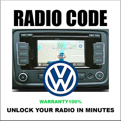 Unlock  Radio Codes Vw Rcd300  Pin 5 Stereo 5 Rns510 Volkswagen Fast Service • $5.99