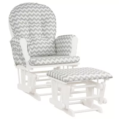 Baby Nursery Relax Rocker Rocking Chair Glider & Ottoman Set W/ Padded Cushion • $189.99