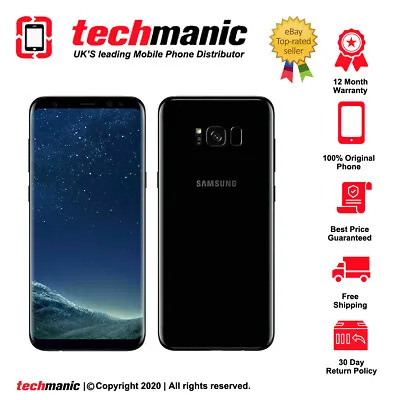 Samsung Galaxy S8 SM-G950F - Black - 64GB (Unlocked) Smartphone - Grade A • £94.99
