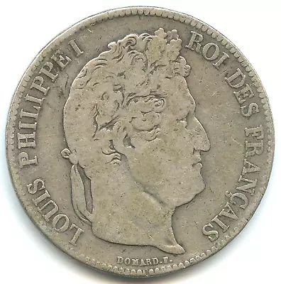5 Silver Francs Louis Philippe I 1839 W N°3703 • £24.76