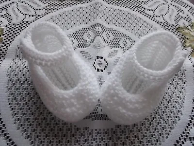 £1.65 • Buy Hand Knitted  Baby Shoes / Booties Prem / Newborn 
