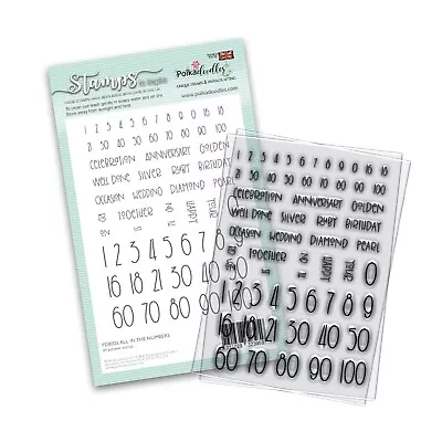 Polkadoodles All In The Numbers Clear Stamp Set Anniversary Birthday Card Making • £10.85