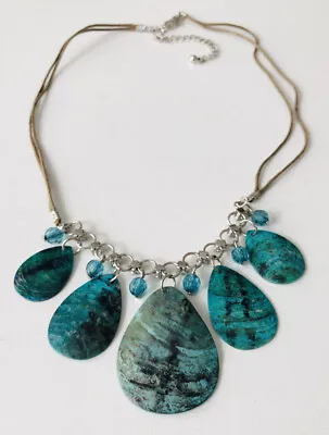 £1.50 • Buy Green Droplet Mussels Shell Necklace Ln