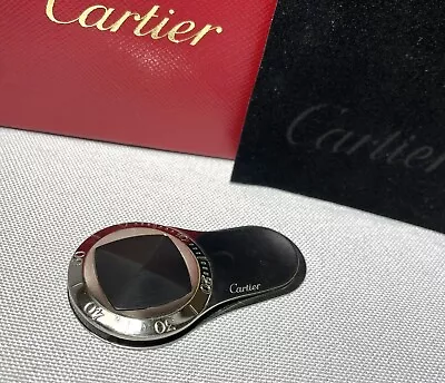 Auth Rare Cartier Money Clip Pasha Seatimer Watch Bezel Design Logo Silver + Box • $380