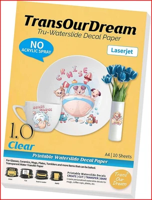 £13.25 • Buy TransOurDream Tru-Waterslide Decal Paper Laser Clear 10 Sheets A4 Printable